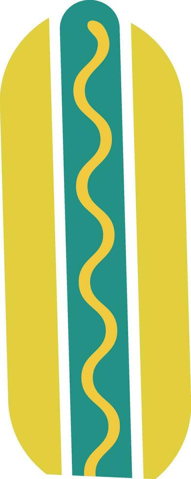 eben Illustration von Hotdog im Grün und Gelb Farbe. vektor
