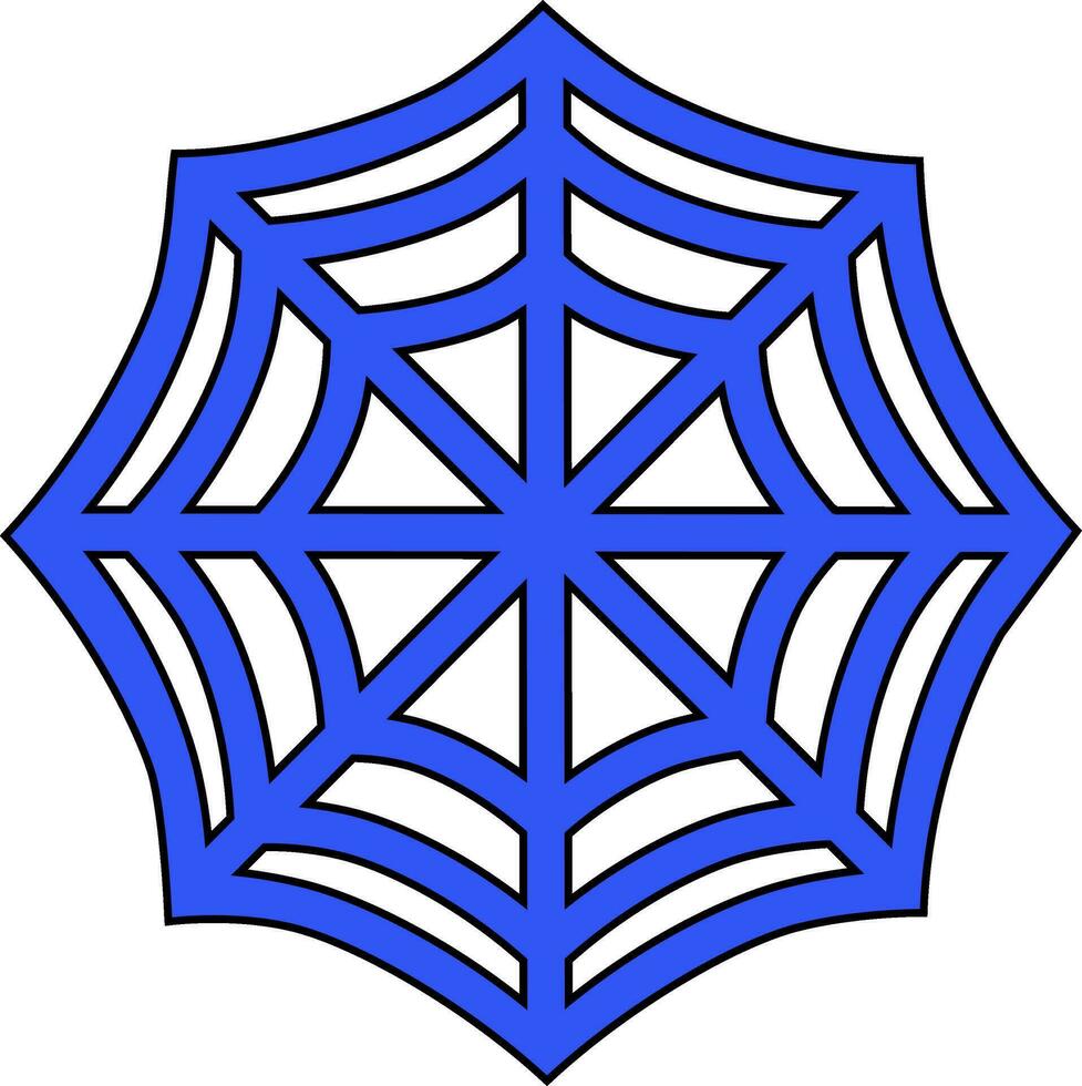 blå Spindel netto på vit bakgrund. vektor