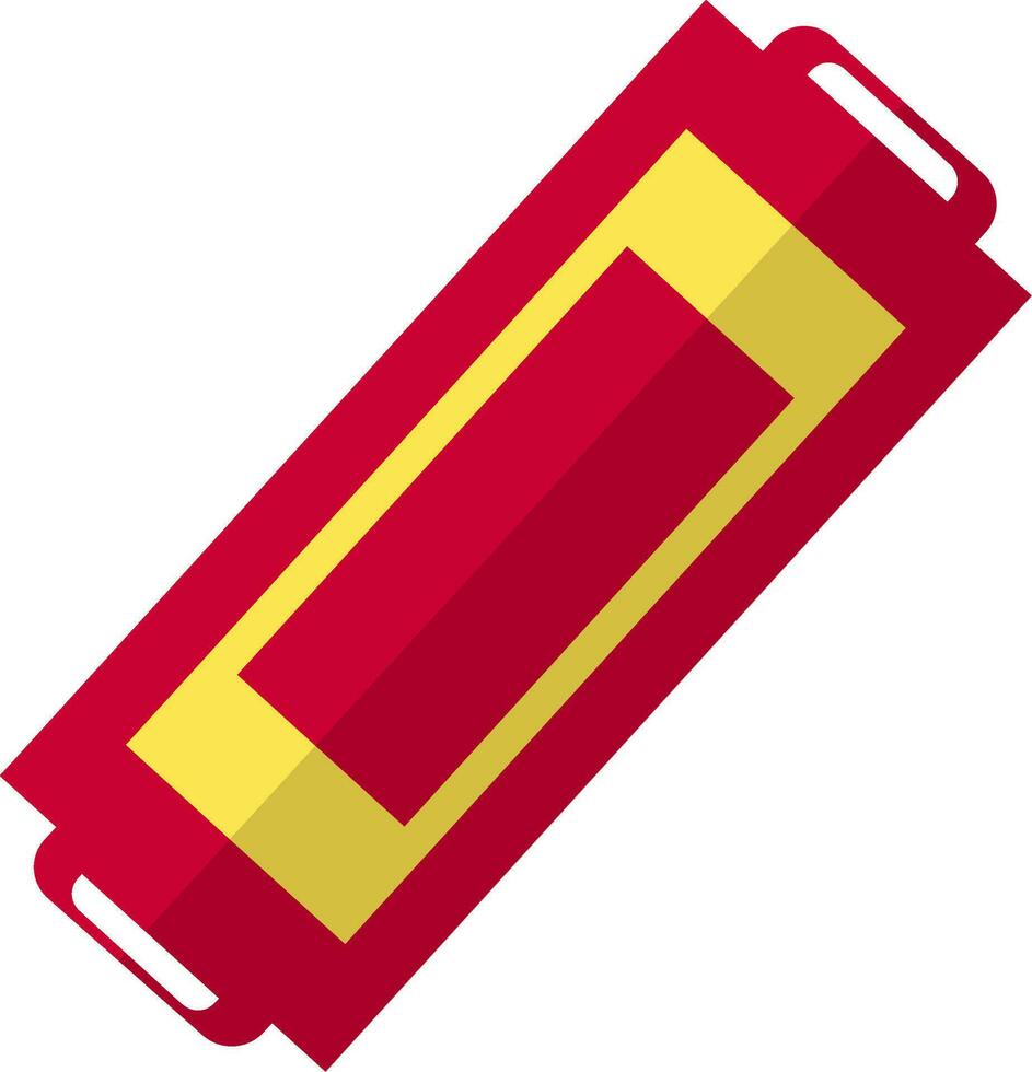 röd och gul skärande styrelse i platt stil. vektor