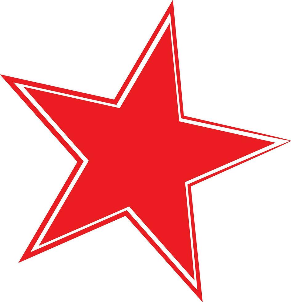 platt illustration av stjärna element i röd Färg. vektor