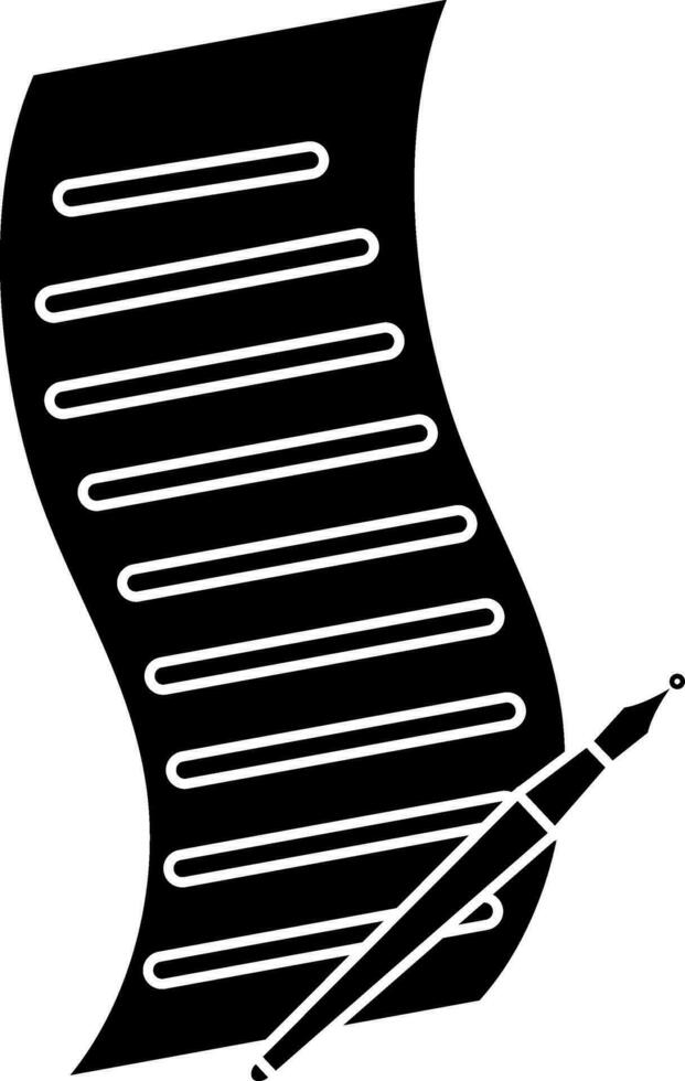 papper med penna i svart och vit Färg. vektor