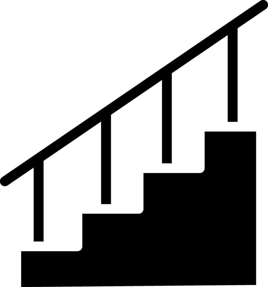 svart trappa i platt stil. vektor