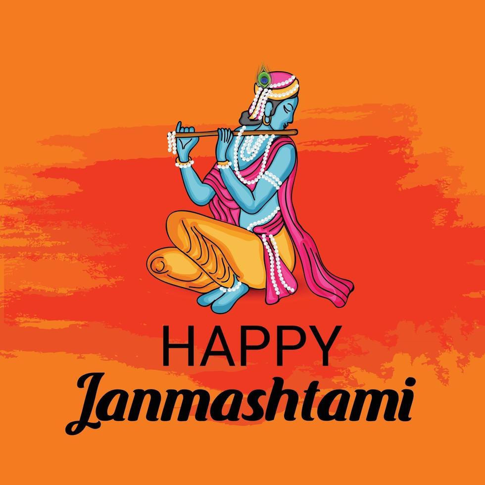 Vektorillustration eines Hintergrunds für indisches Festival des glücklichen janmashtami vektor