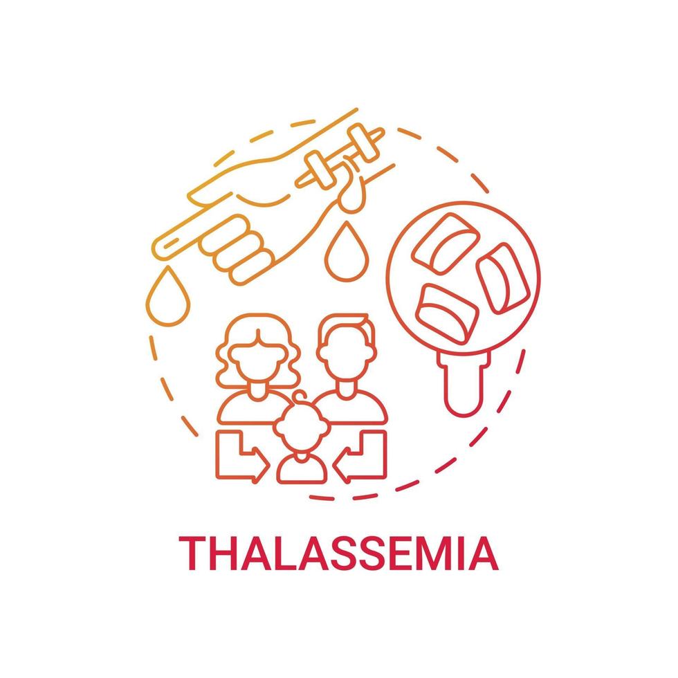 thalassemia röd lutning koncept ikon vektor