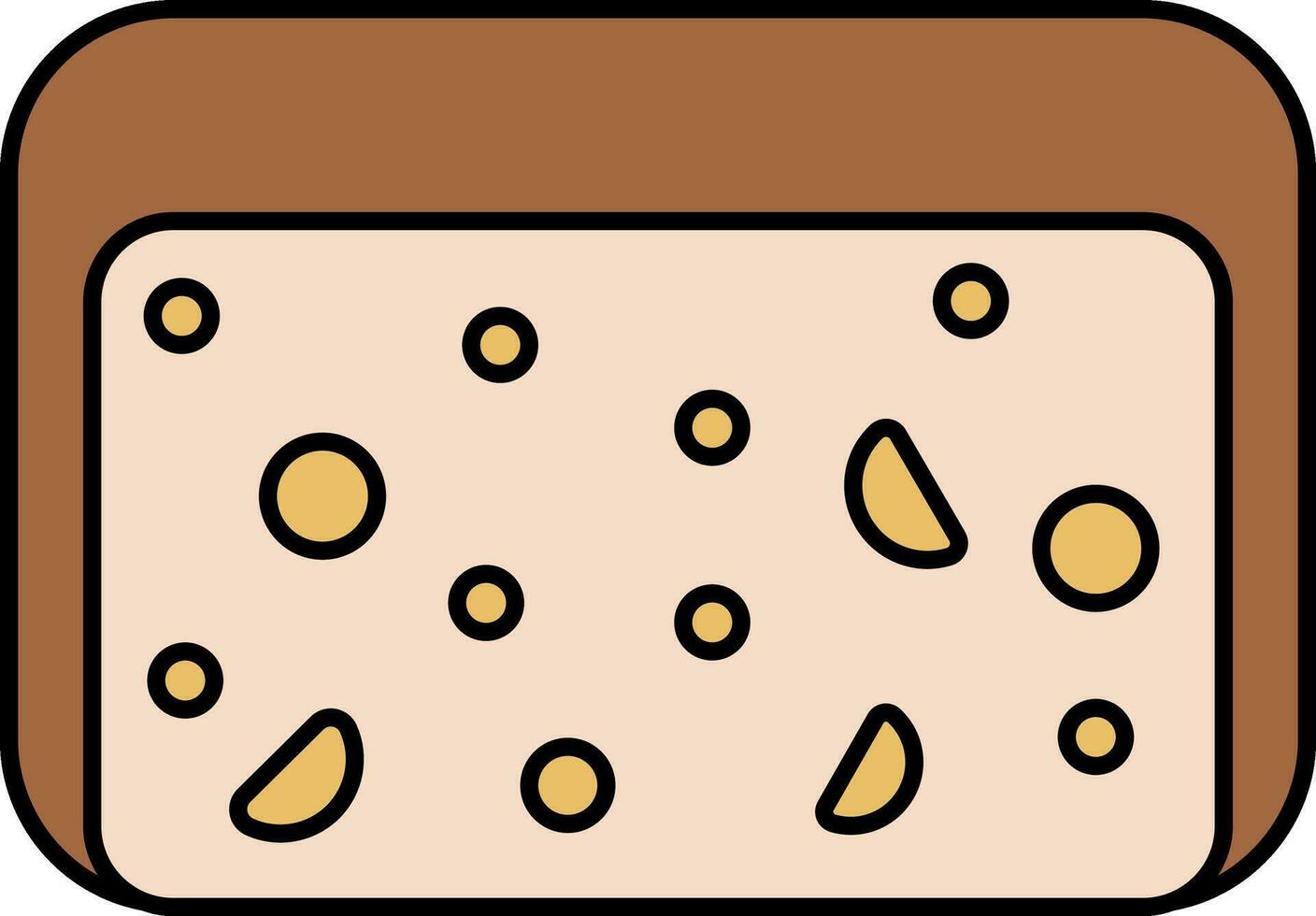 brun och gul tempeh platt ikon. vektor