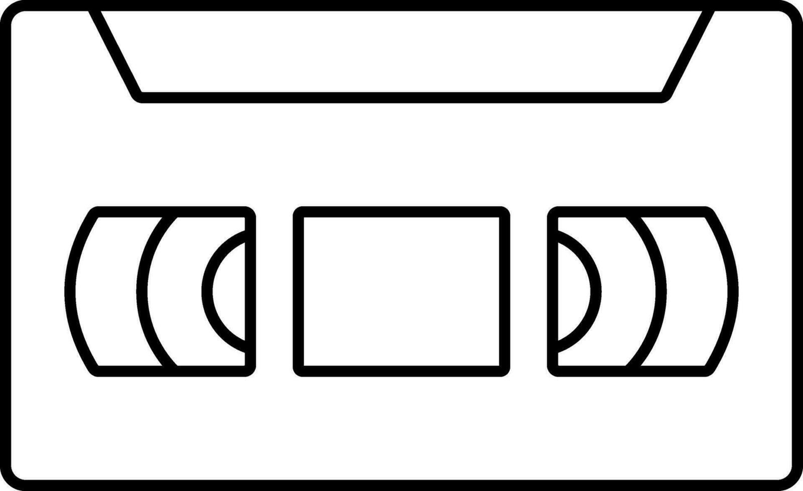 Kassette Symbol im schwarz Umriss. vektor