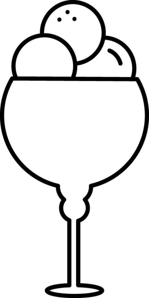linear Stil Eis Sahne Glas Symbol. vektor