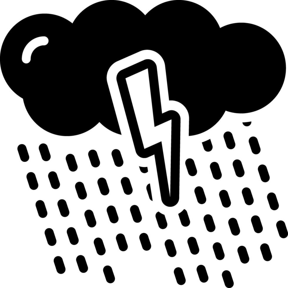fast ikon för regn vektor