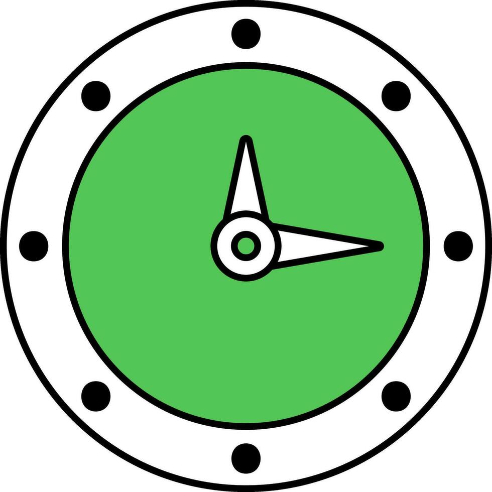 Uhr Symbol im Grün und Weiß Farbe. vektor