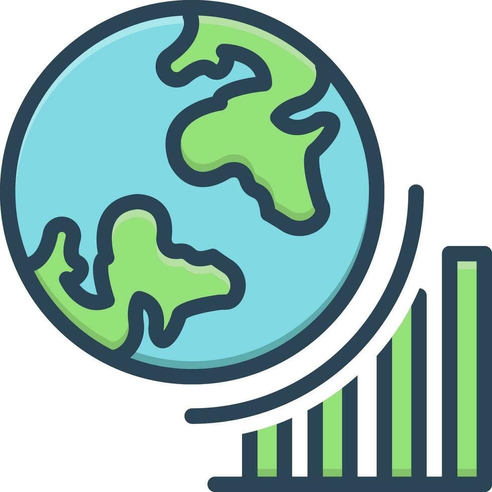 Färg ikon för globel framsteg vektor