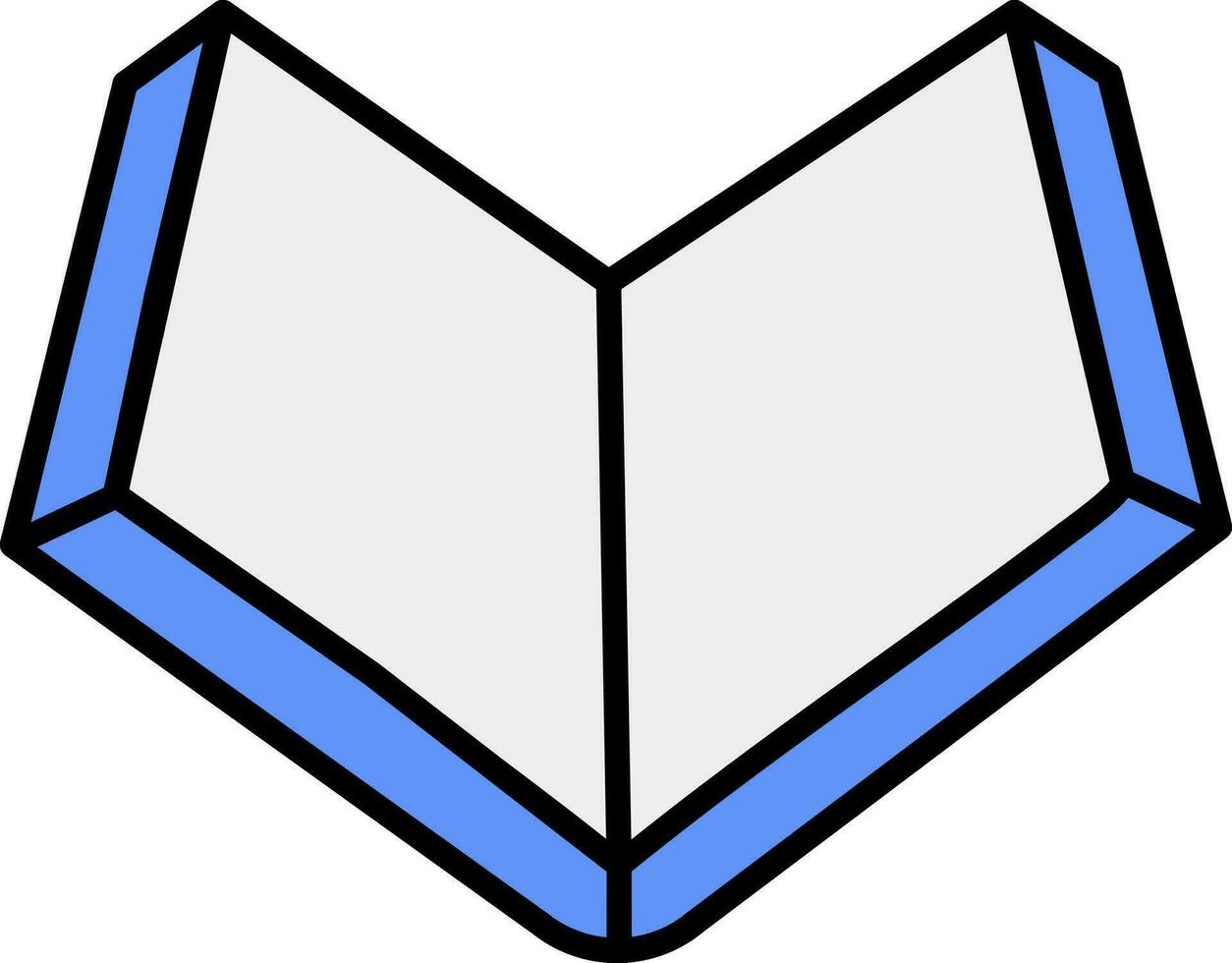 öffnen Buch Symbol im Blau und Weiß Farbe. vektor