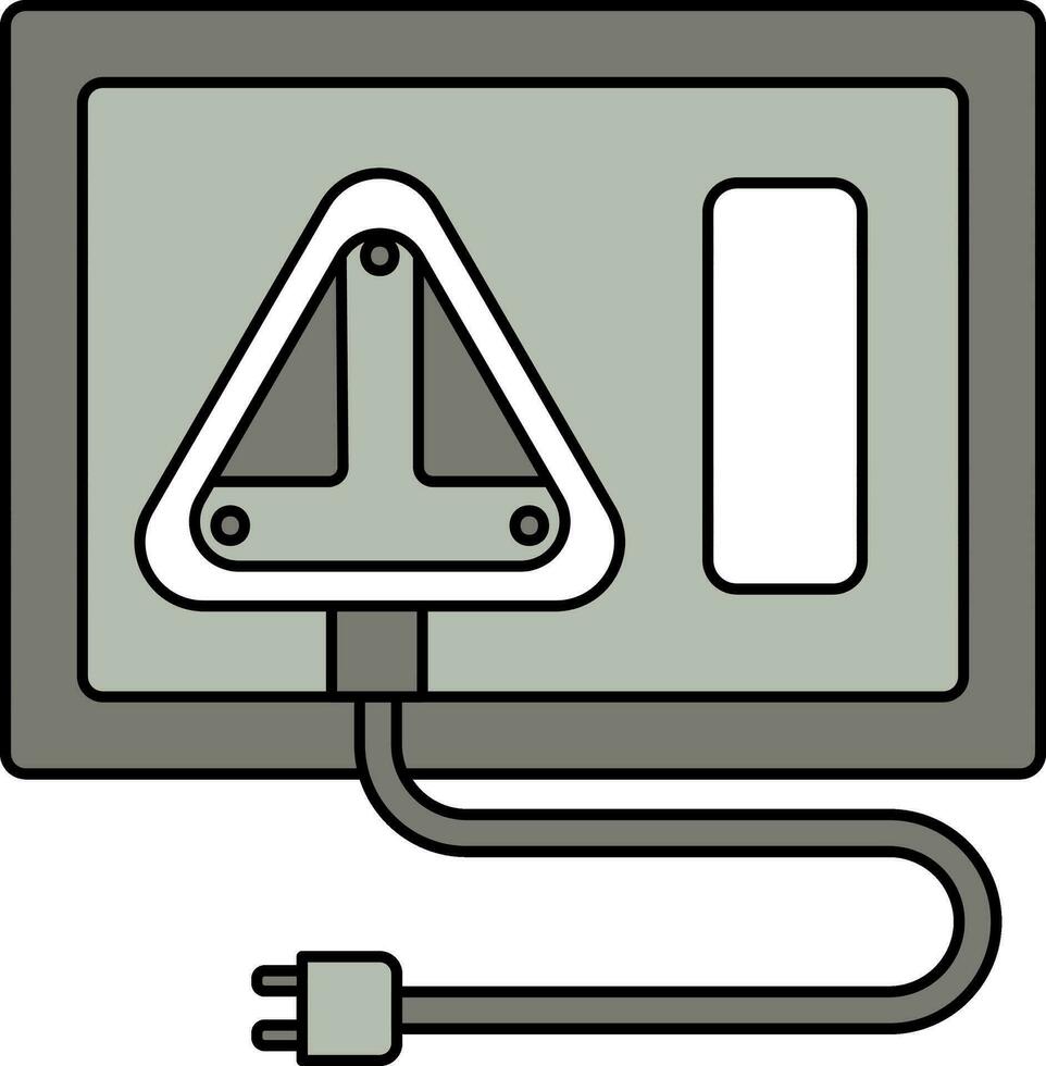 Stecker und Schalter Tafel Symbol im grau und Weiß Farbe. vektor