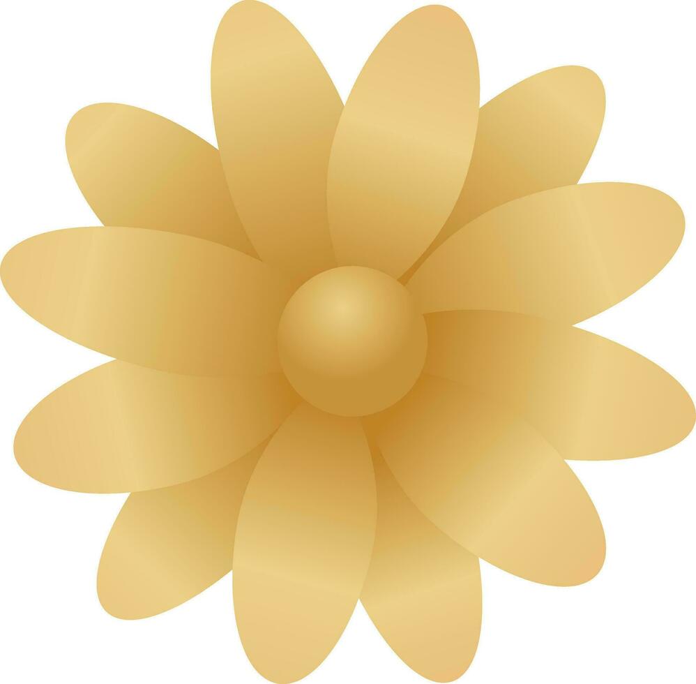 golden Farbe Blume Element auf Weiß Hintergrund. vektor