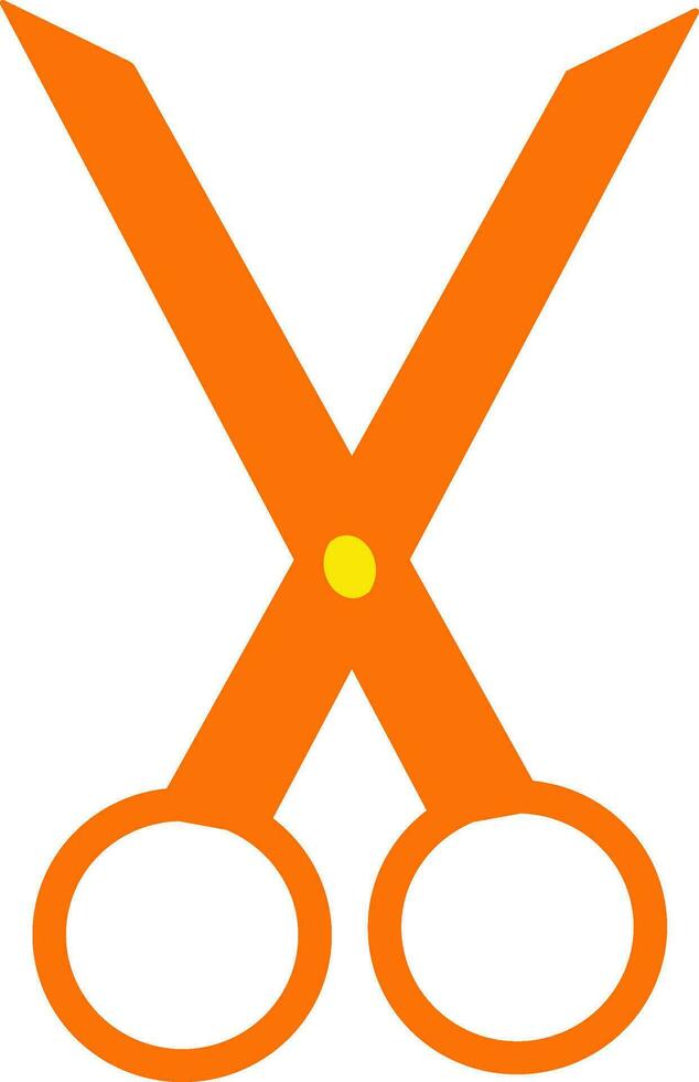 orange scissor i platt stil. vektor