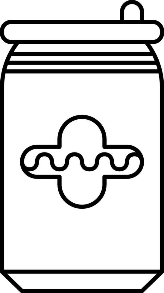 schwarz Linie Kunst Bier können eben Symbol oder Symbol. vektor