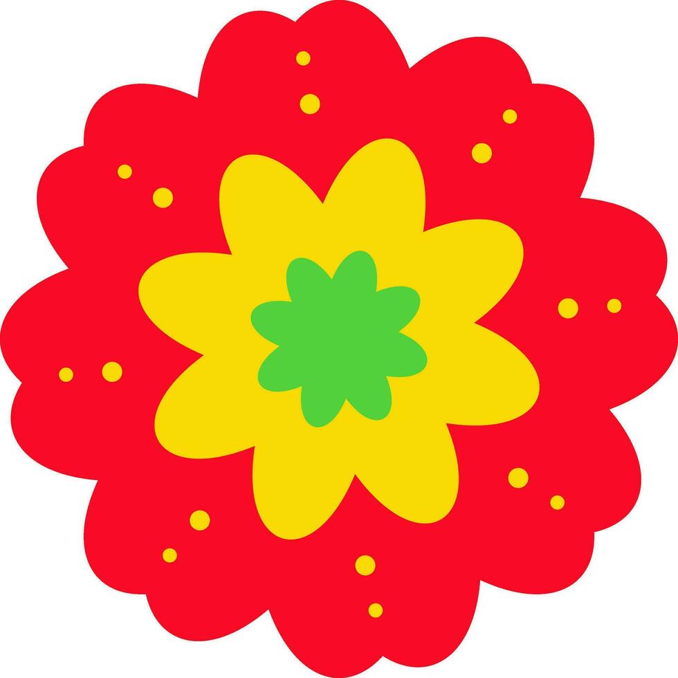 rot und Gelb Farbe Blume Symbol zum Dekoration. vektor