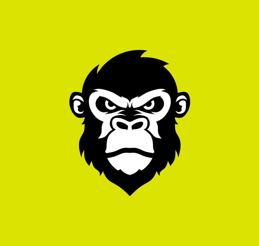 einfaches und modernes Gorillakopfsymbol vektor