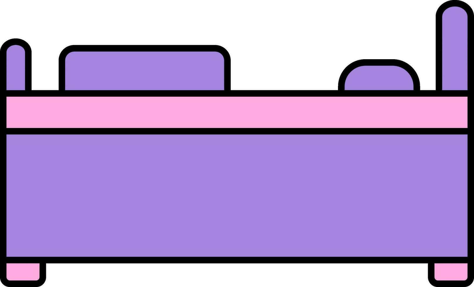 rosa och lila säng ikon eller symbol. vektor
