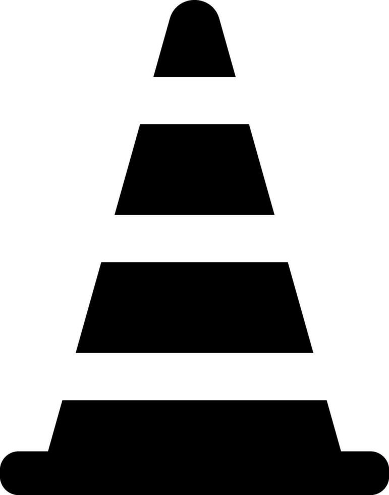 ikon av trafik kon i svart Färg. vektor