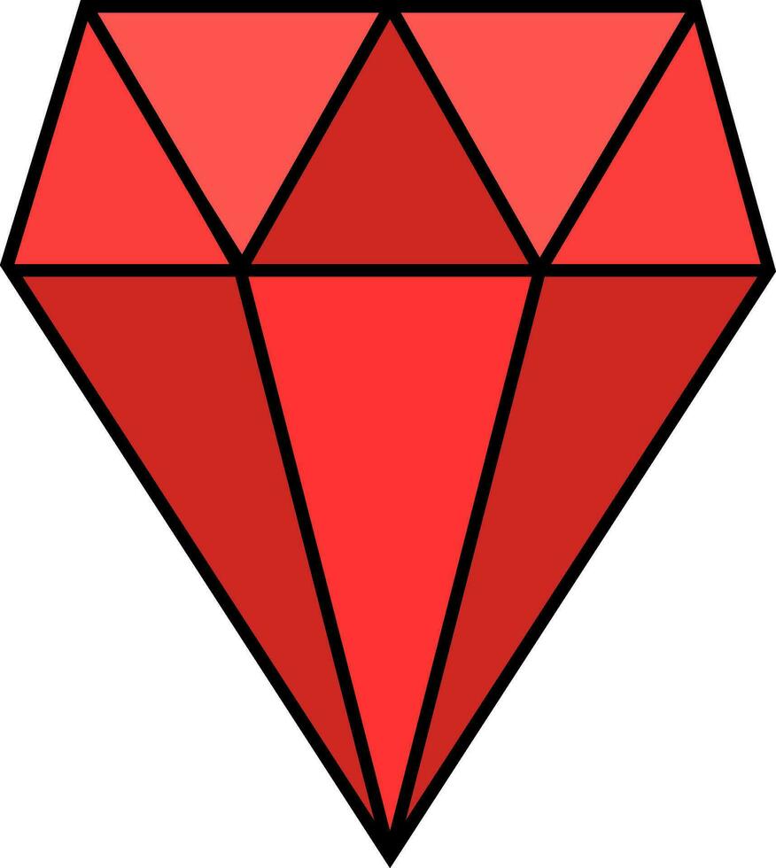 glänzend rot und schwarz Diamant. vektor