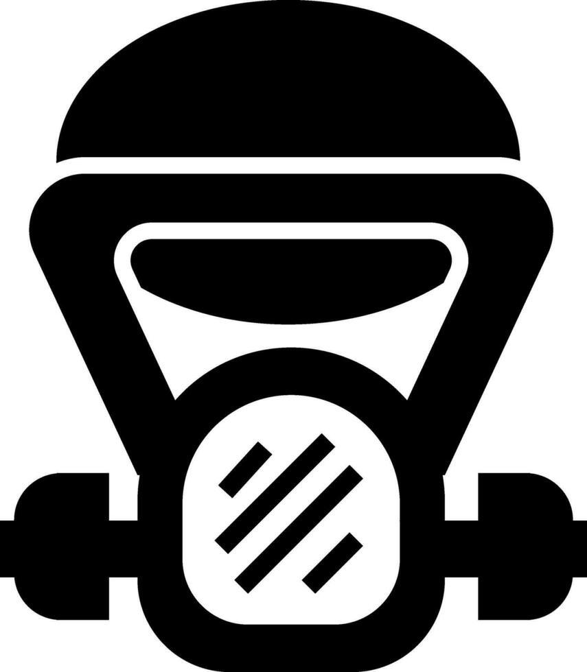 isolerat brand kämpe syre gas mask. vektor