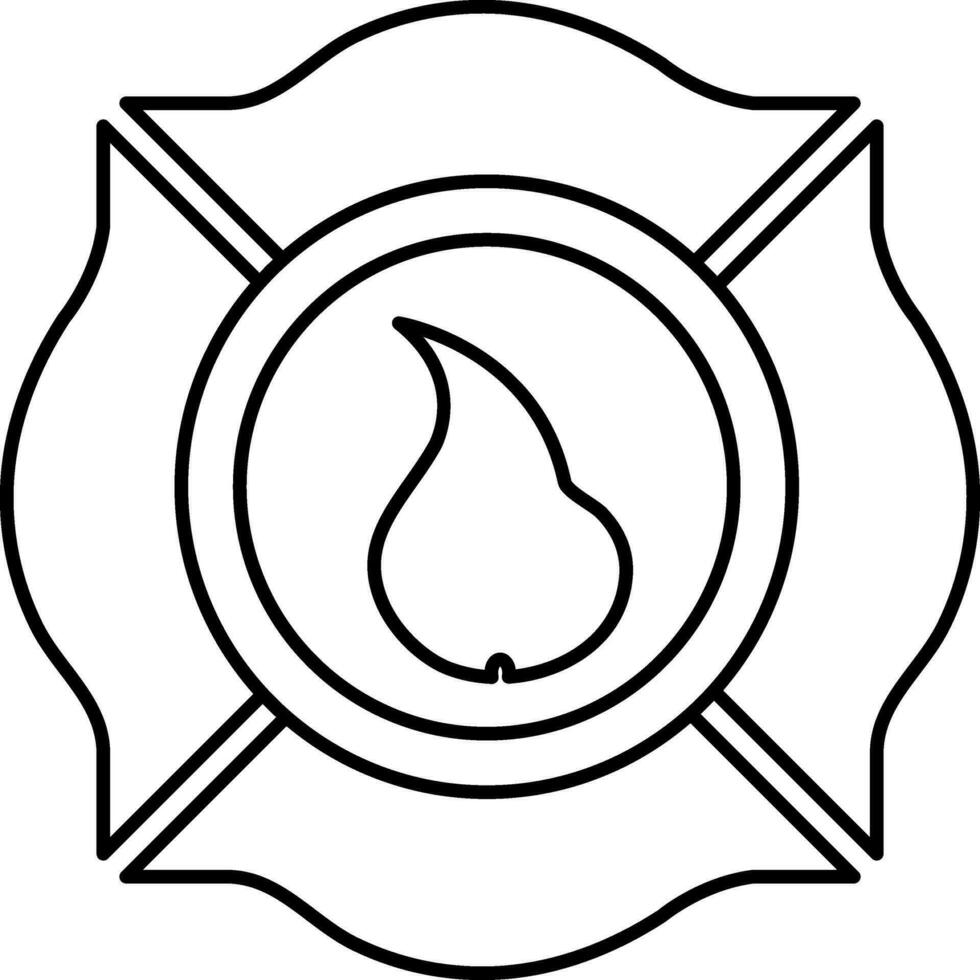 Linie Kunst Feuer Abteilung Emblem. vektor