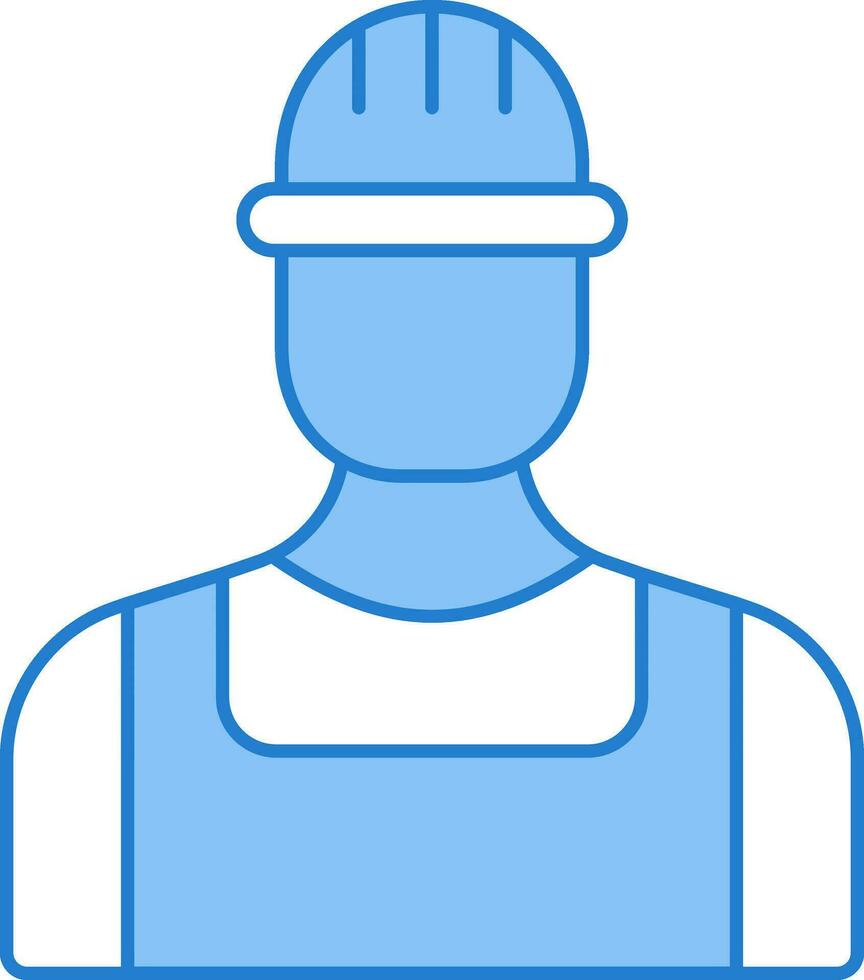 arbetstagare ikon i blå och vit Färg. vektor