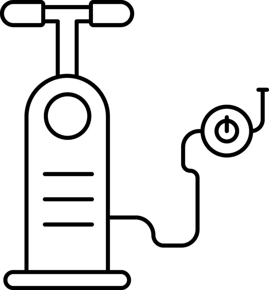 luft pump ikon i svart linje konst. vektor