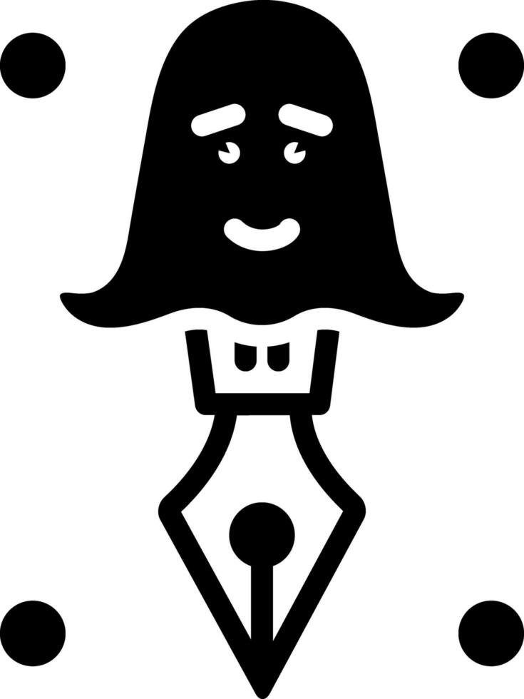 solide Symbol zum Ghostwriter vektor