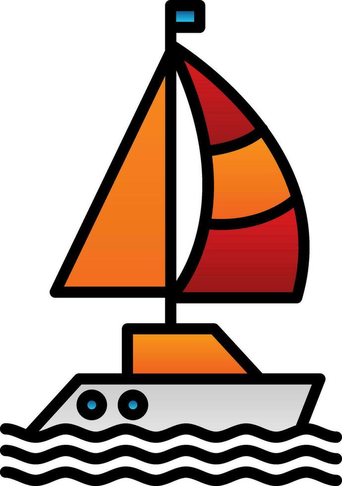 Segelboot-Vektor-Icon-Design vektor