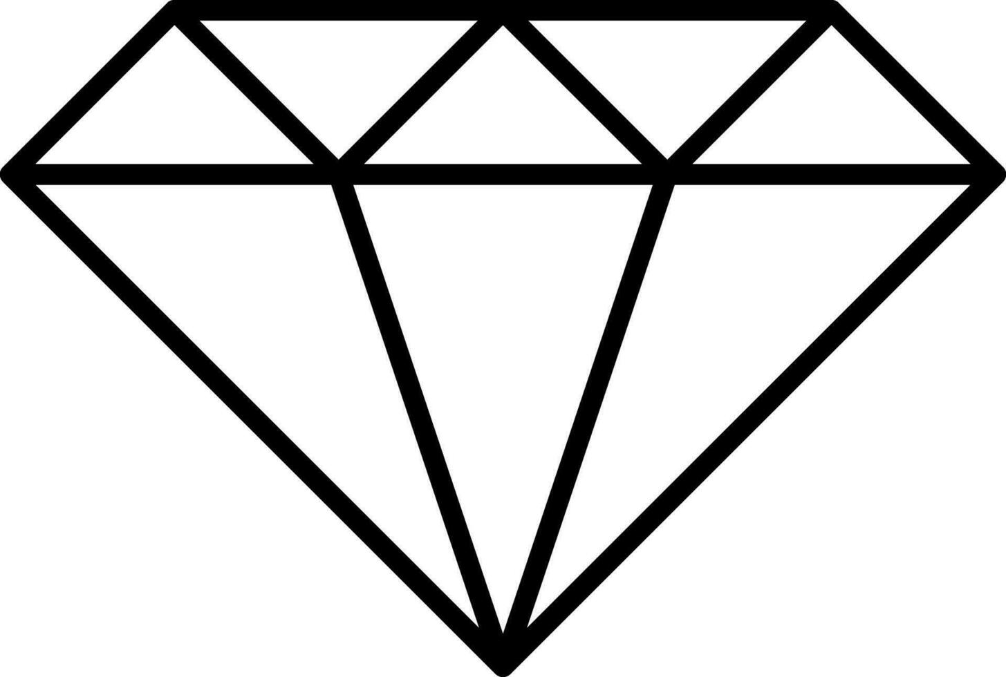 Diamant Symbol im schwarz Linie Kunst. vektor