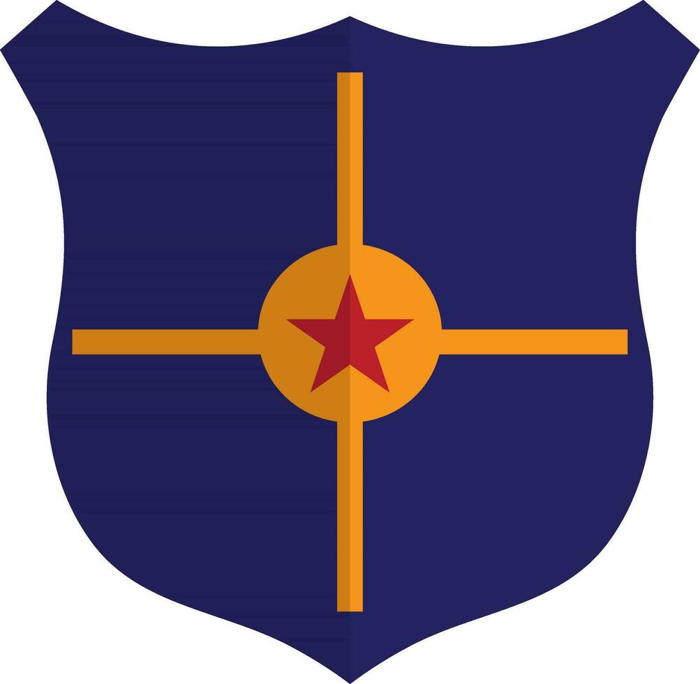 Blau und Orange Polizei Abzeichen. vektor