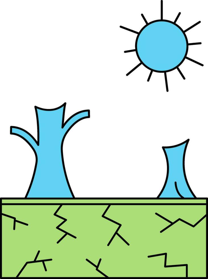 Illustration von Dürre Symbol im eben Stil. vektor