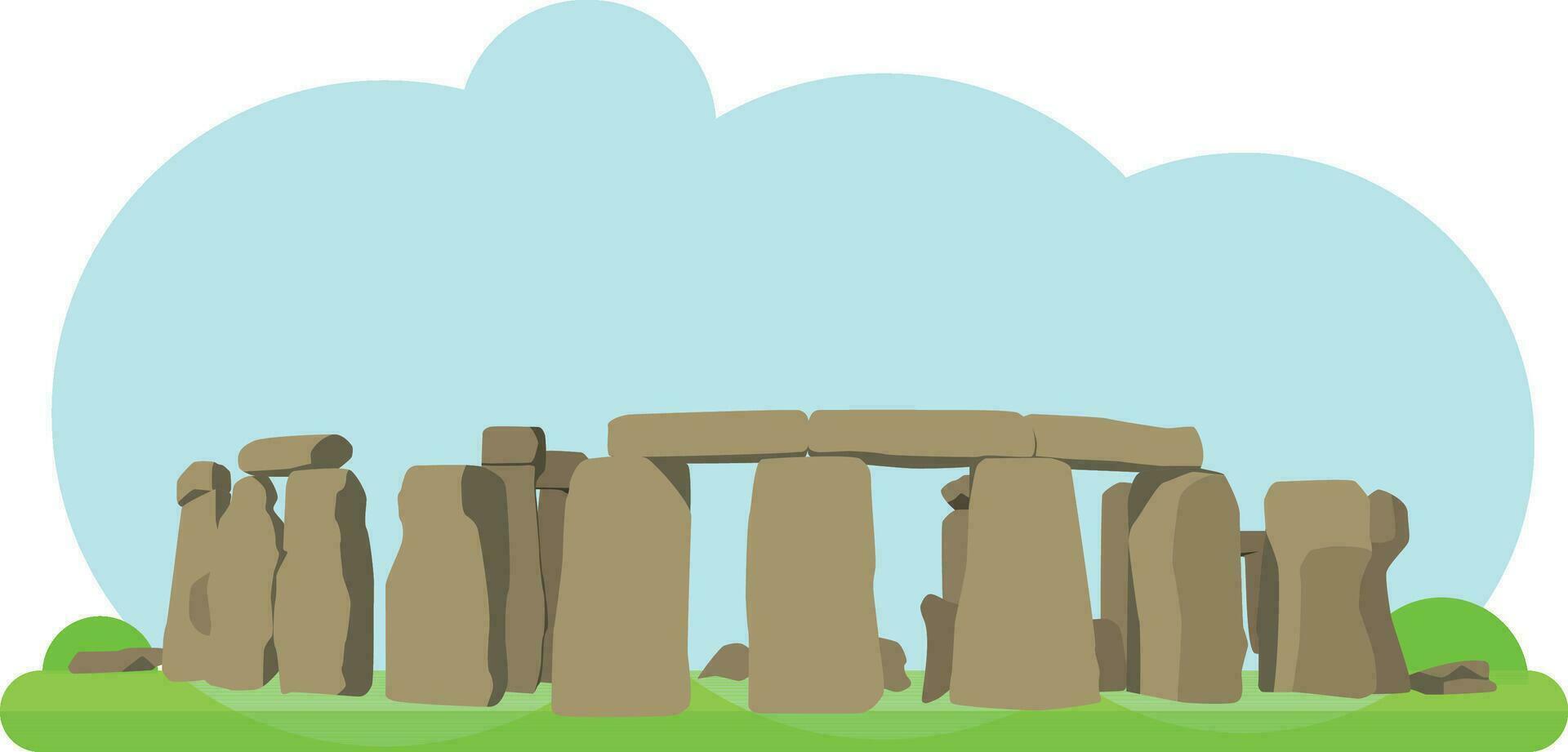 Vektor Illustration von Stonehenge im eben Stil und isoliert auf Weiß Hintergrund