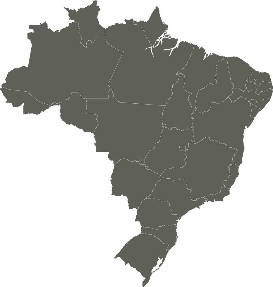 vektor tom Karta av Brasilien med regioner eller stater och administrativ divisioner. redigerbar och klart märkt skikten.