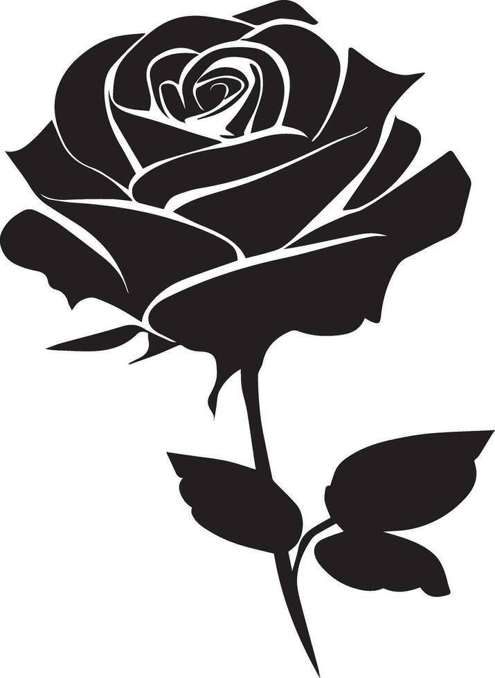 Rose Vektor Design Silhouette Illustration schwarz Farbe