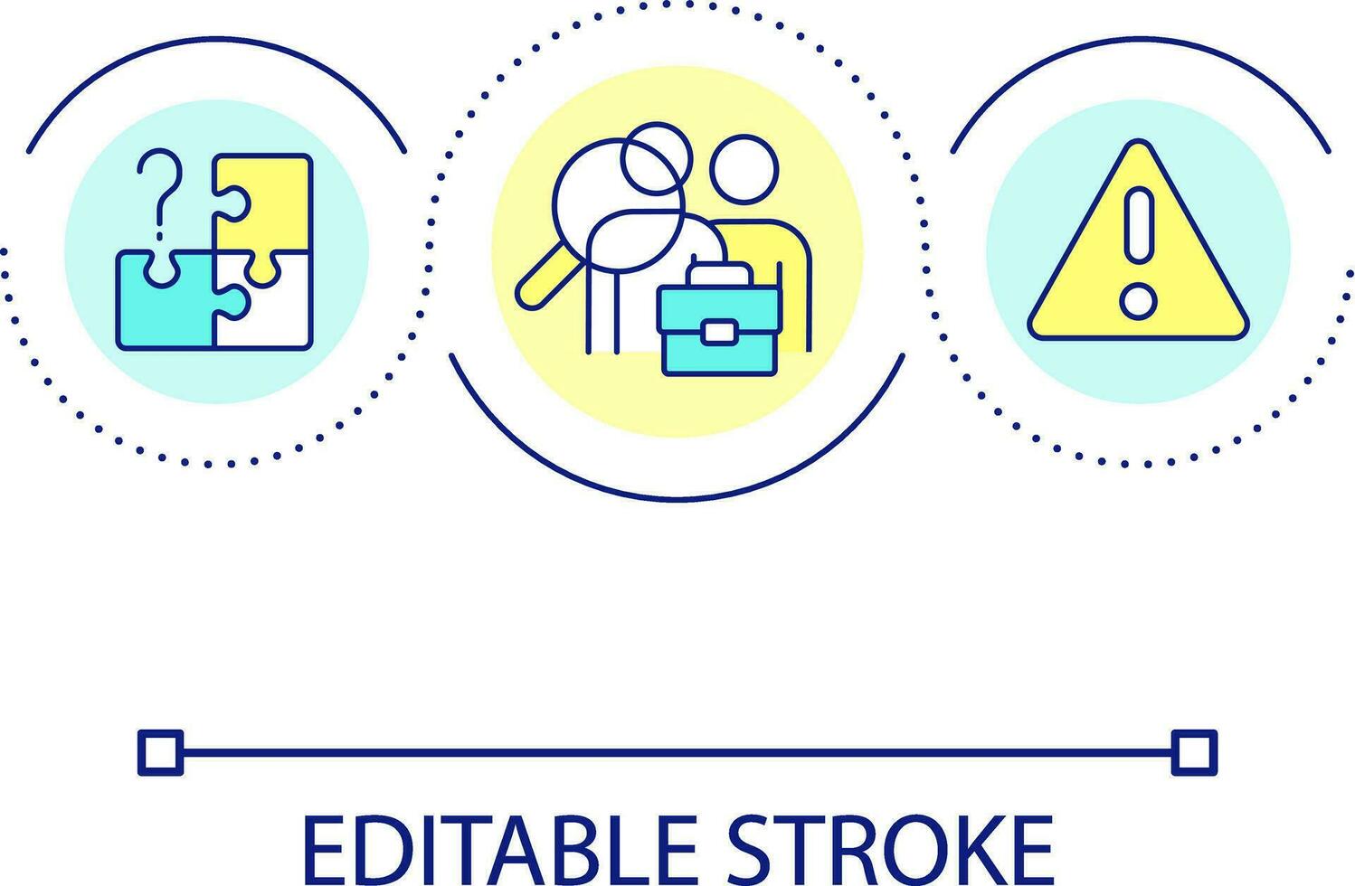 bemanning utmaning slinga begrepp ikon. brist av professionell arbetare. rekrytering problem abstrakt aning tunn linje illustration. isolerat översikt teckning. redigerbar stroke vektor