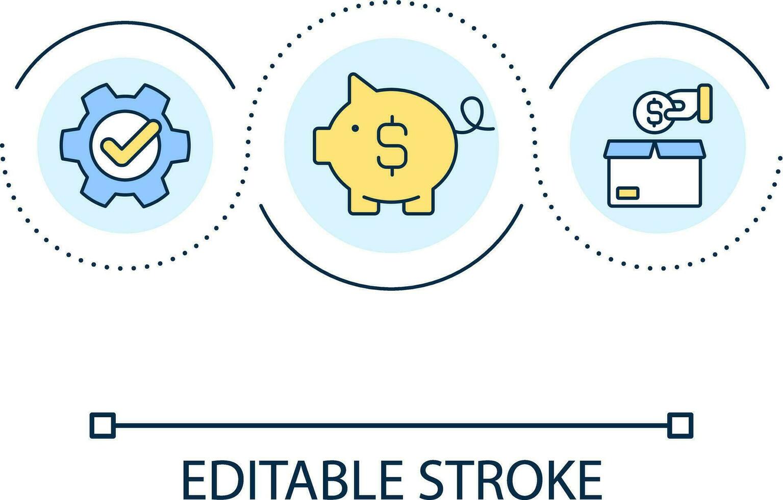 pengar besparingar slinga begrepp ikon. finansiell operationer. bank och finansiera. deposition abstrakt aning tunn linje illustration. isolerat översikt teckning. redigerbar stroke vektor