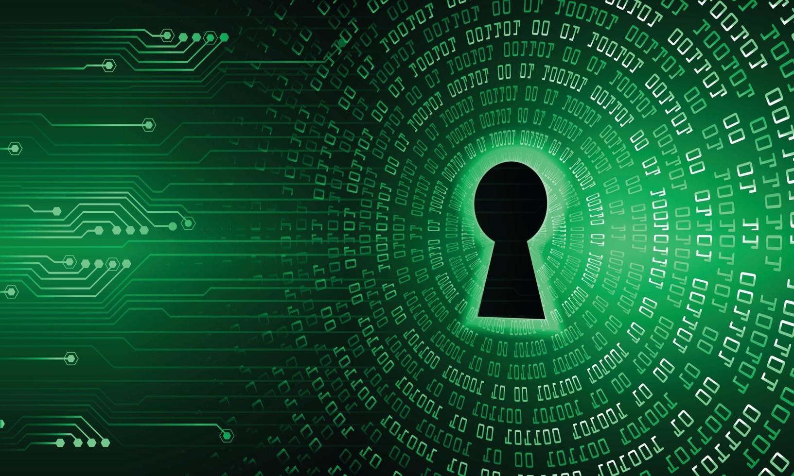 Schlüsselloch auf dem Hintergrund der digitalen Cybersicherheit vektor