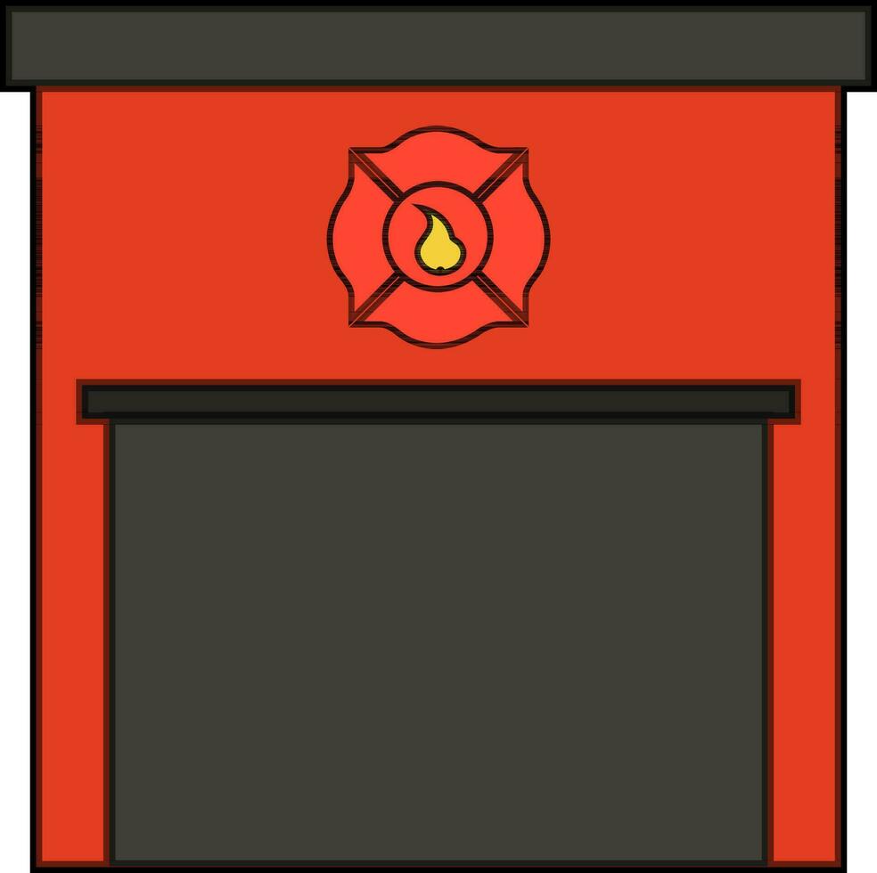 Symbol von Feuer Bahnhof mit Emblem. vektor
