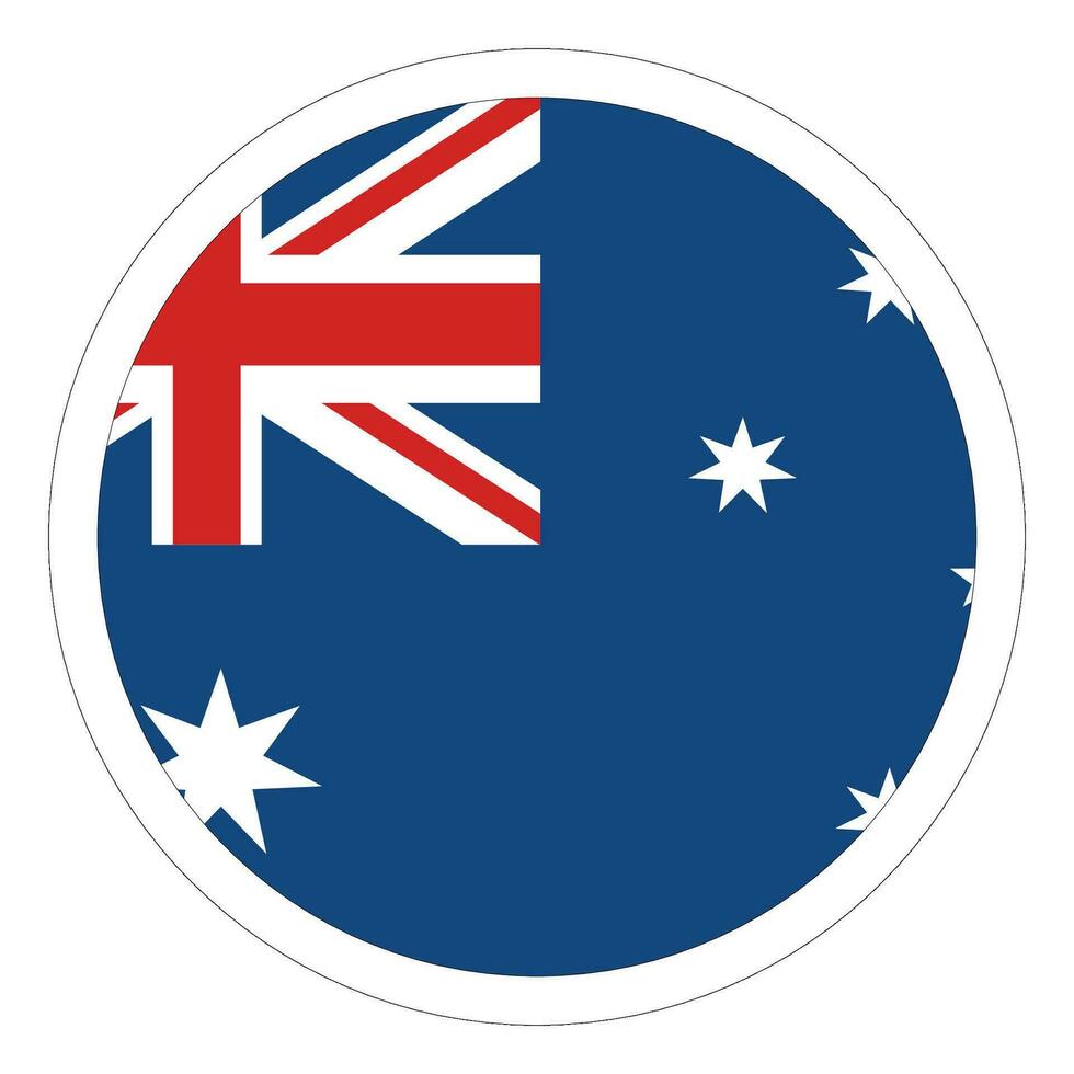 flagga av Australien vit cirkel. de australier flagga i cirkel för klistermärken. vektor