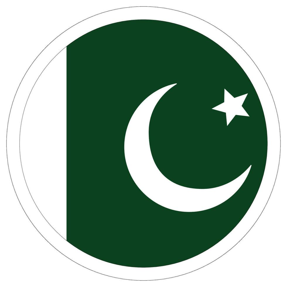 Flagge von Pakistan im runden Kreis. Pakistan Flagge im Kreis vektor