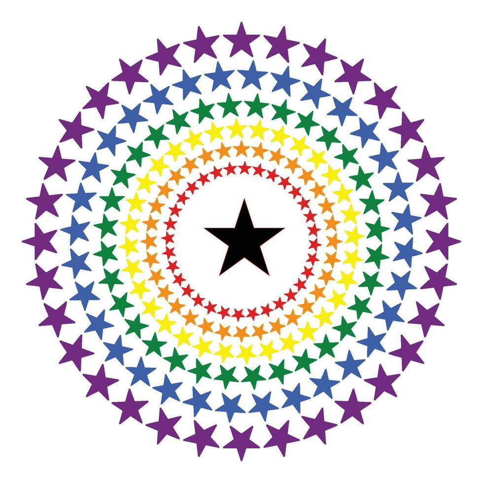 stjärnor i en cirkel form med färgrik. vektor
