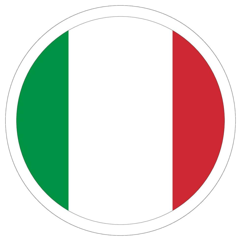 italiensk flagga i cirkel. flagga av Italien i runda cirkel vektor