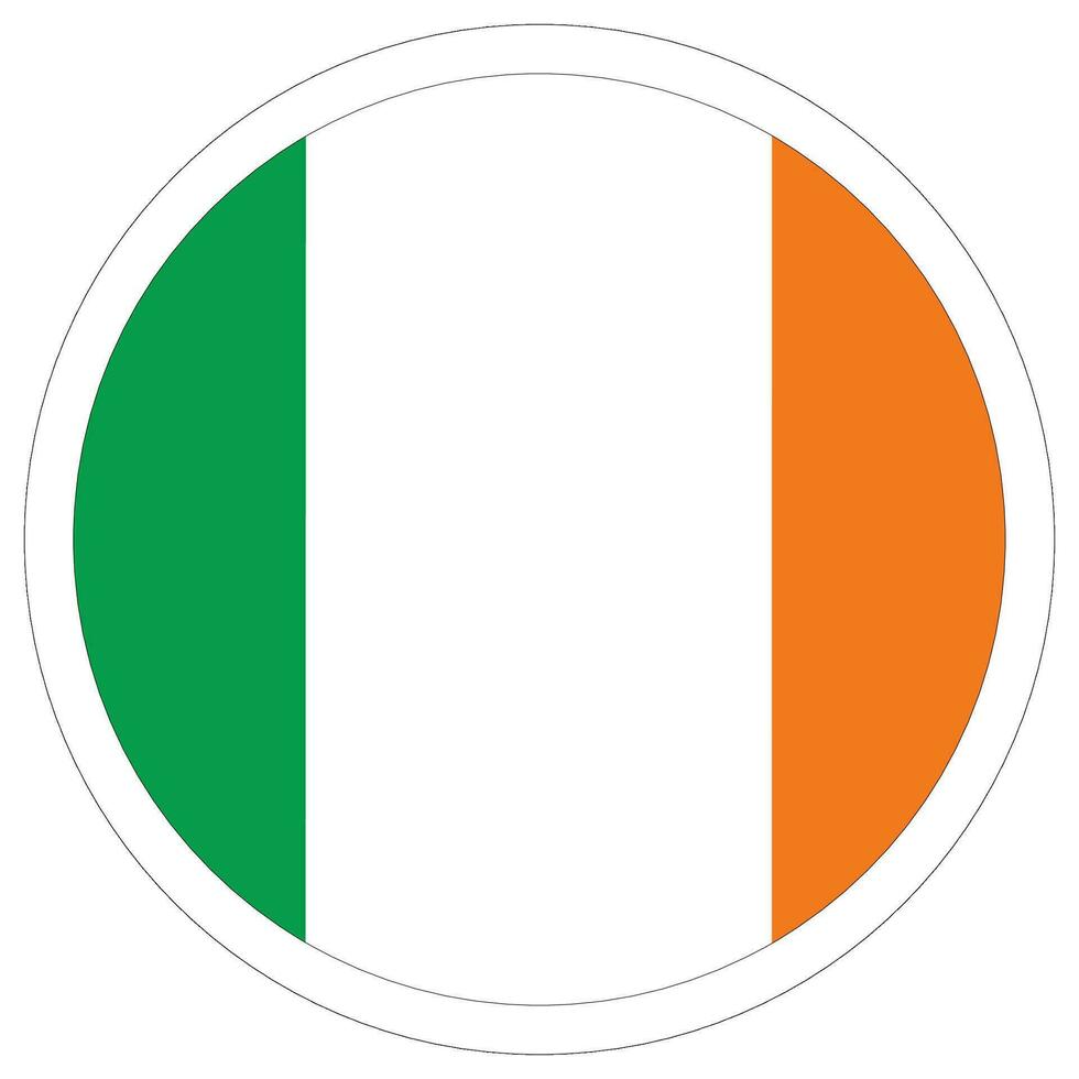 irland flagga i runda cirkel. flagga av irland runda form vektor