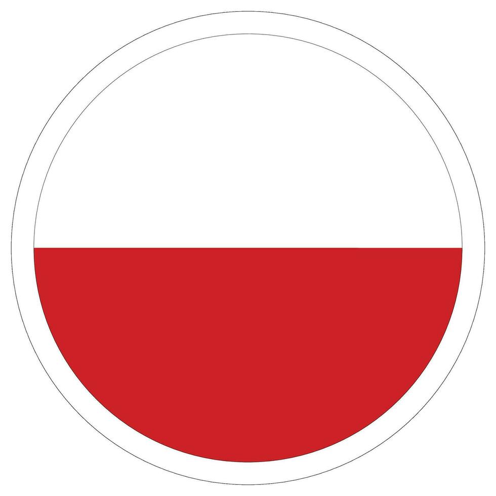 polen flagga vit cirkel form. vektor