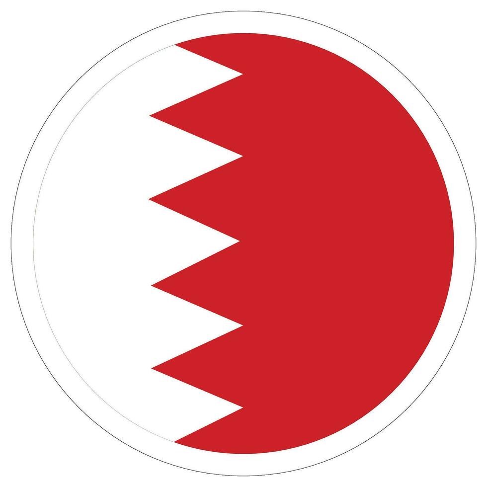 Bahrain Flagge Kreis. Flagge von Bahrain im ein runden Kreis vektor