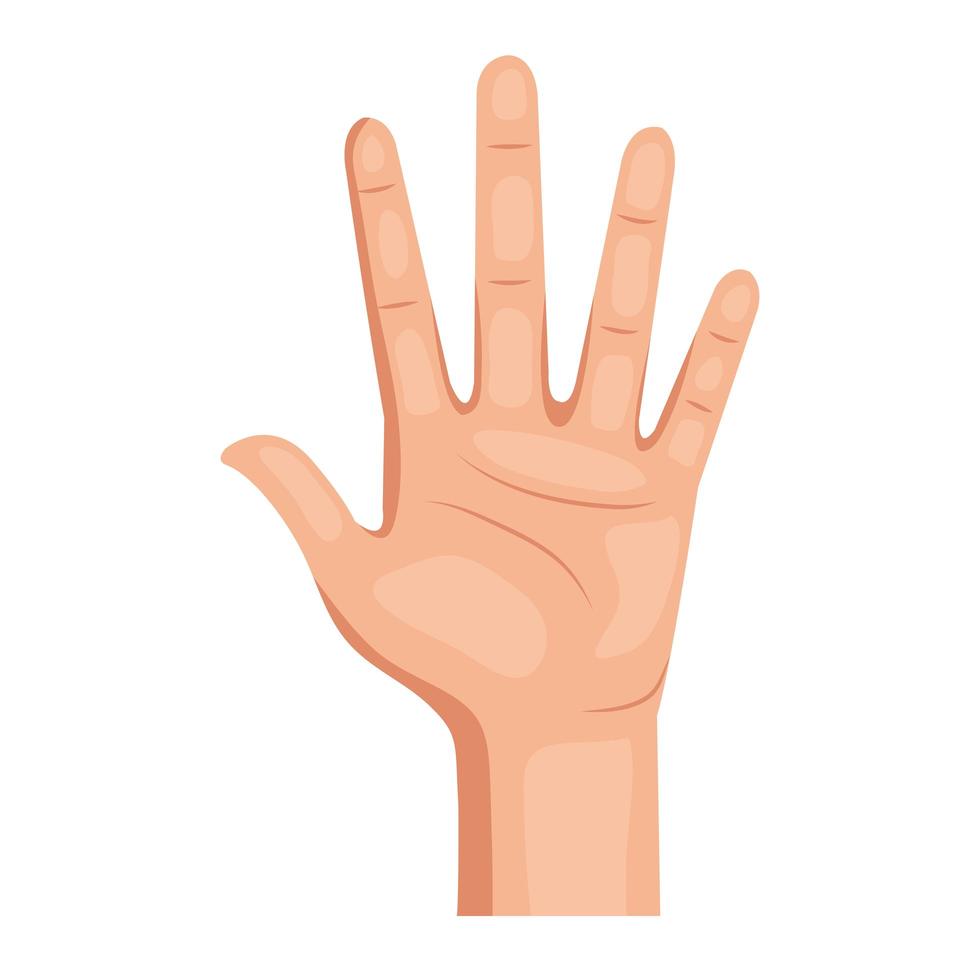 stoppa handen mänsklig symbol signal ikon vektor