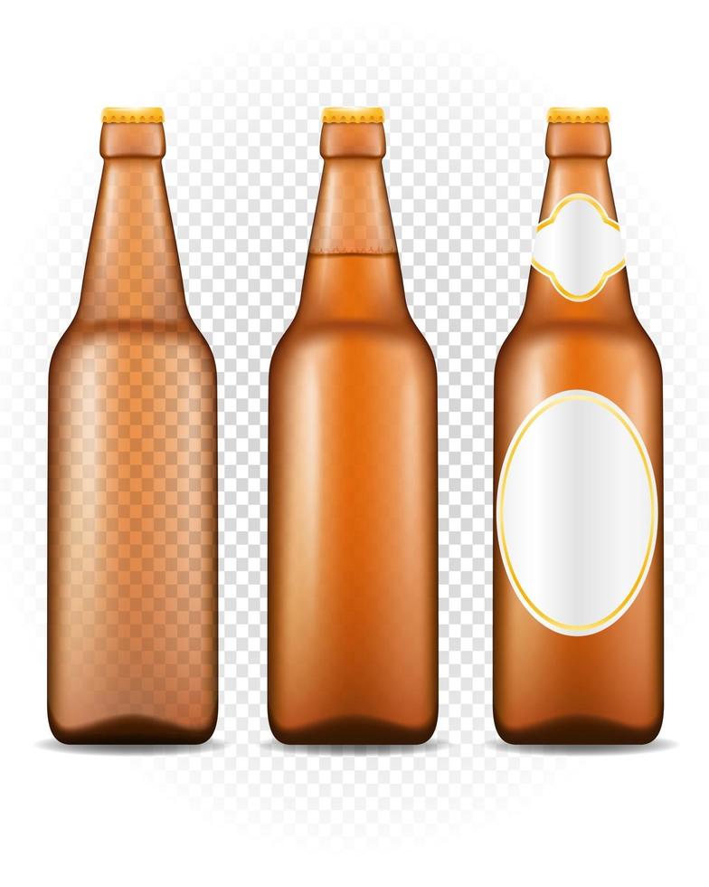 Flasche für Bier transparente Lager Vektor-Illustration isoliert auf weißem Hintergrund vektor