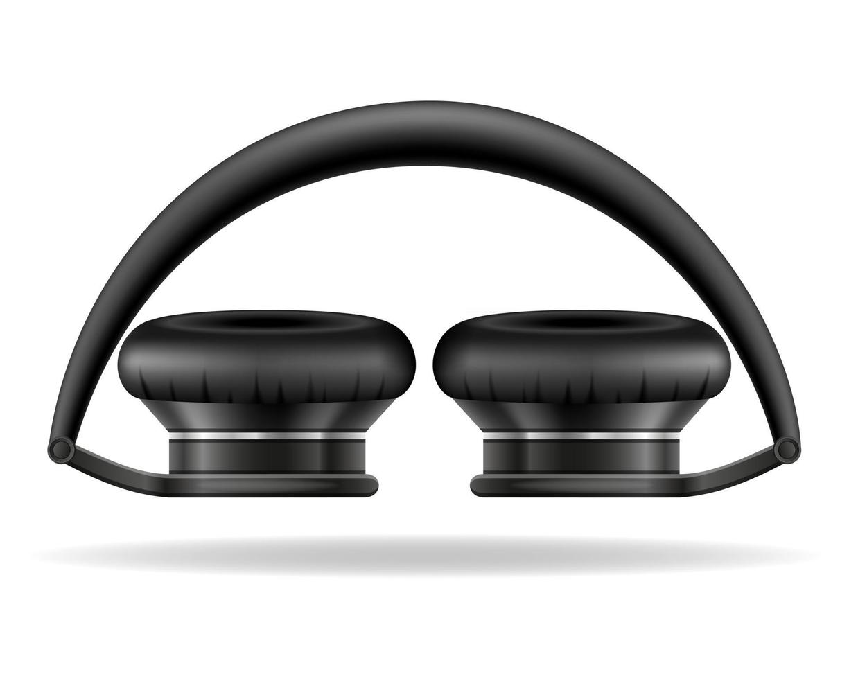 realistische schwarze Kopfhörer stock vector Illustration lokalisiert auf weißem Hintergrund
